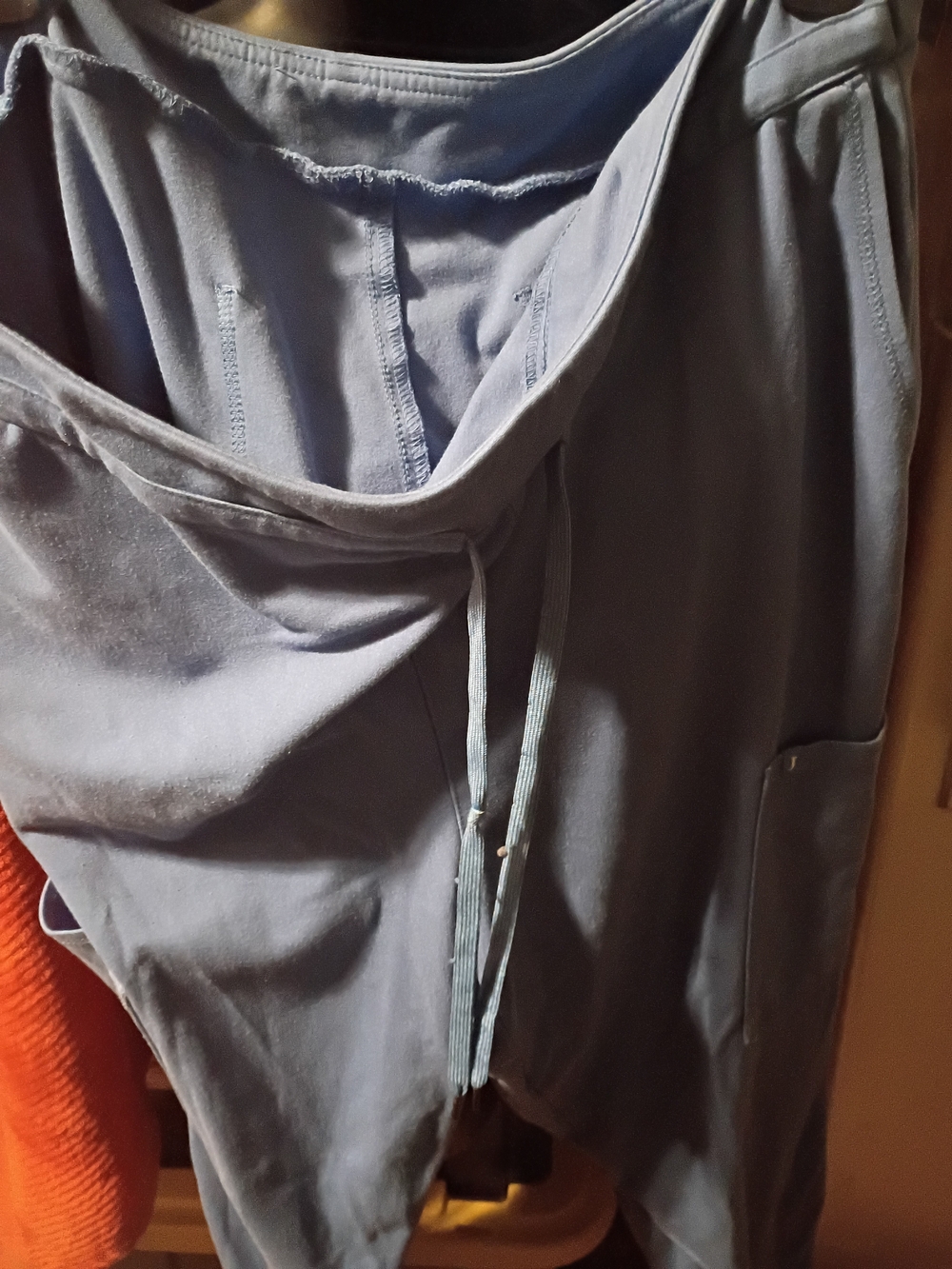 Jaanuu Slate Blue Women's Drawstring Joggers, Scrub Pants. Sz 1X